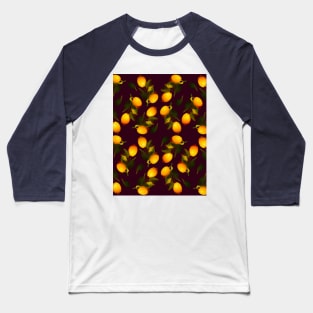 Seamless watercolour lemon pattern Baseball T-Shirt